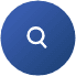 Magnifying glass search icon in blue on white background